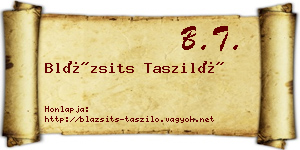 Blázsits Tasziló névjegykártya